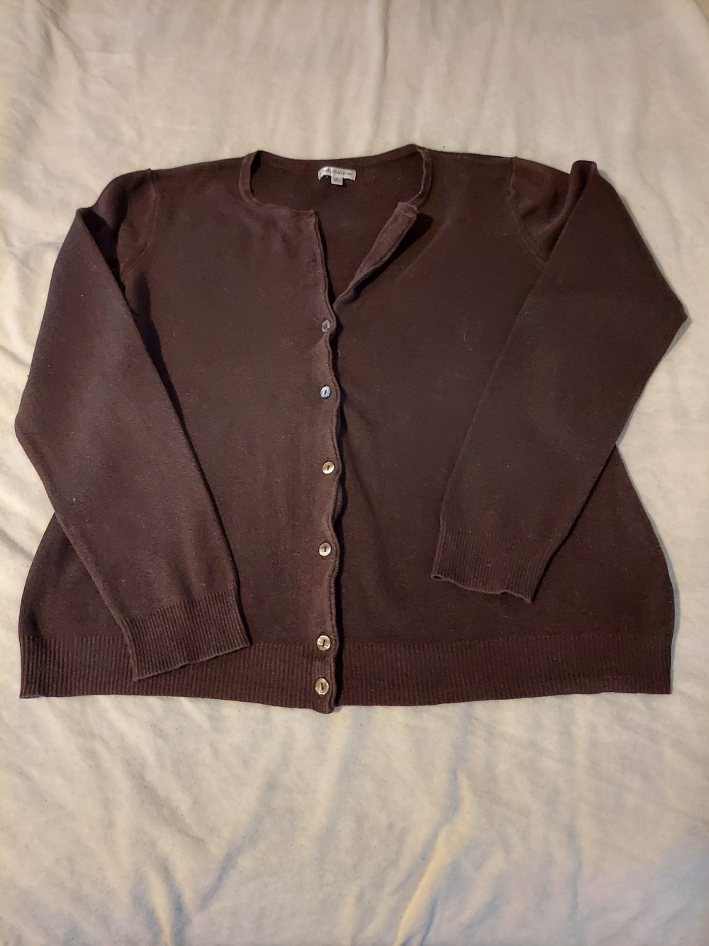 croft & barrow Dark Brown Button-Front Women’s Cardigan